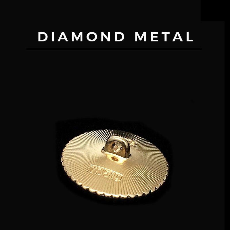 Botões Metálicos Redondos de Cristal Diamante 15-22,5mm 12pcs