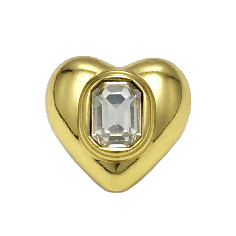 25mm Srdcové čtvercové diamantové kovové knoflíky 12 ks