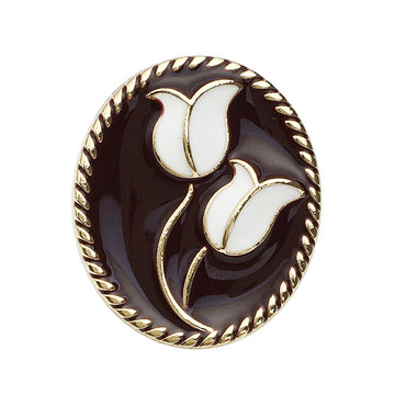 Botones de metal con chaqueta de flor tulipán ovalada de 17/21 mm 20PCS
