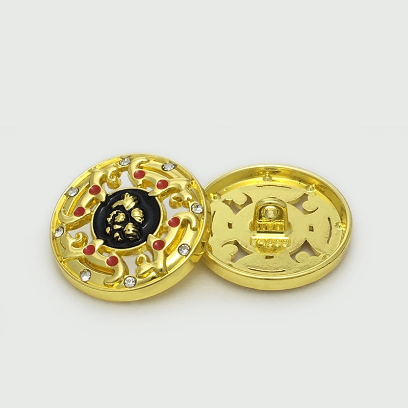 17.5/20/22.5mm čínské zlaté stříbrné duté kovové knoflíky s korálky 20 ks