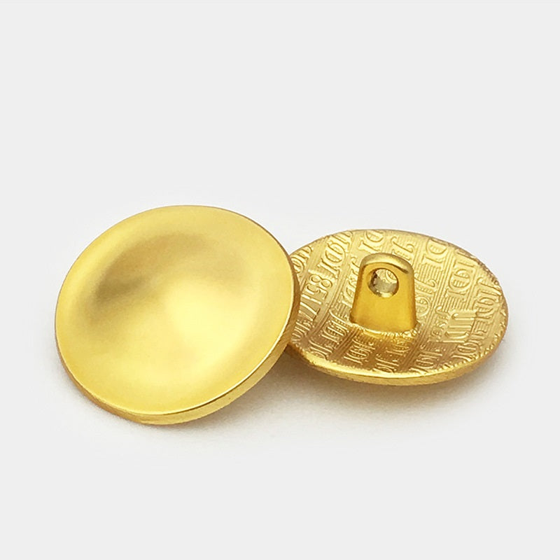 Butoane rotunde metalice aurii mat 20/25mm, în relief, 20 bucăți