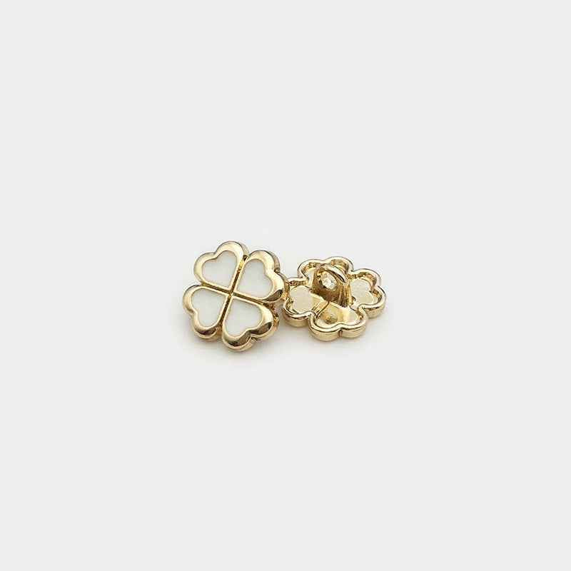 11mm Four-Leaf Clover Metal Buttons for Kids' Knitwear 30PCS - Lots of Buttons