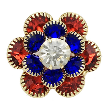 Botones de metal de diamante rojo azul negro de 25 mm 6 piezas