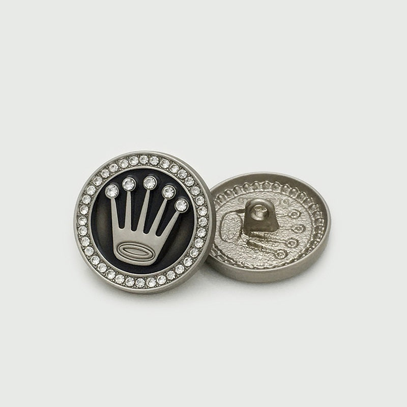 Nasturi vintage rotunzi din aliaj cu diamant, 22,5 mm, pentru paltoane, 20 bucăți