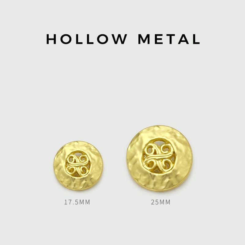 17.5/22.5mm Zlaté vintage ražené kovové knoflíky 20 kusů