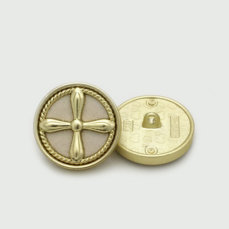 17.5/20/25mm Retro Kříž Kulaté Sametové Kovové Knoflíky 10ks