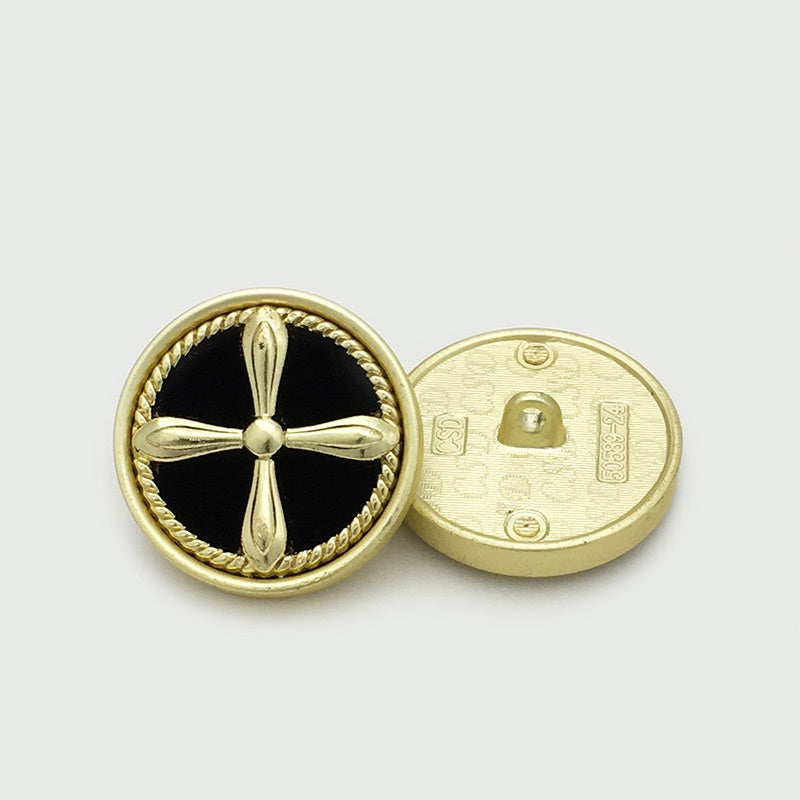 17.5/20/25mm Retro Kříž Kulaté Sametové Kovové Knoflíky 10ks