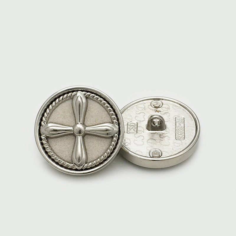 17.5/20/25mm Retro Kříž Kulaté Sametové Kovové Knoflíky 10ks
