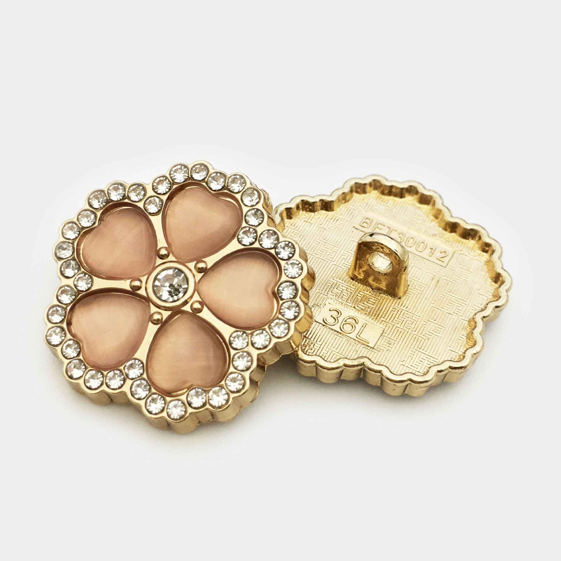 25mm Flower Diamond Metal Buttons for Women's Coats Suits 10pcs - Lots of Buttons