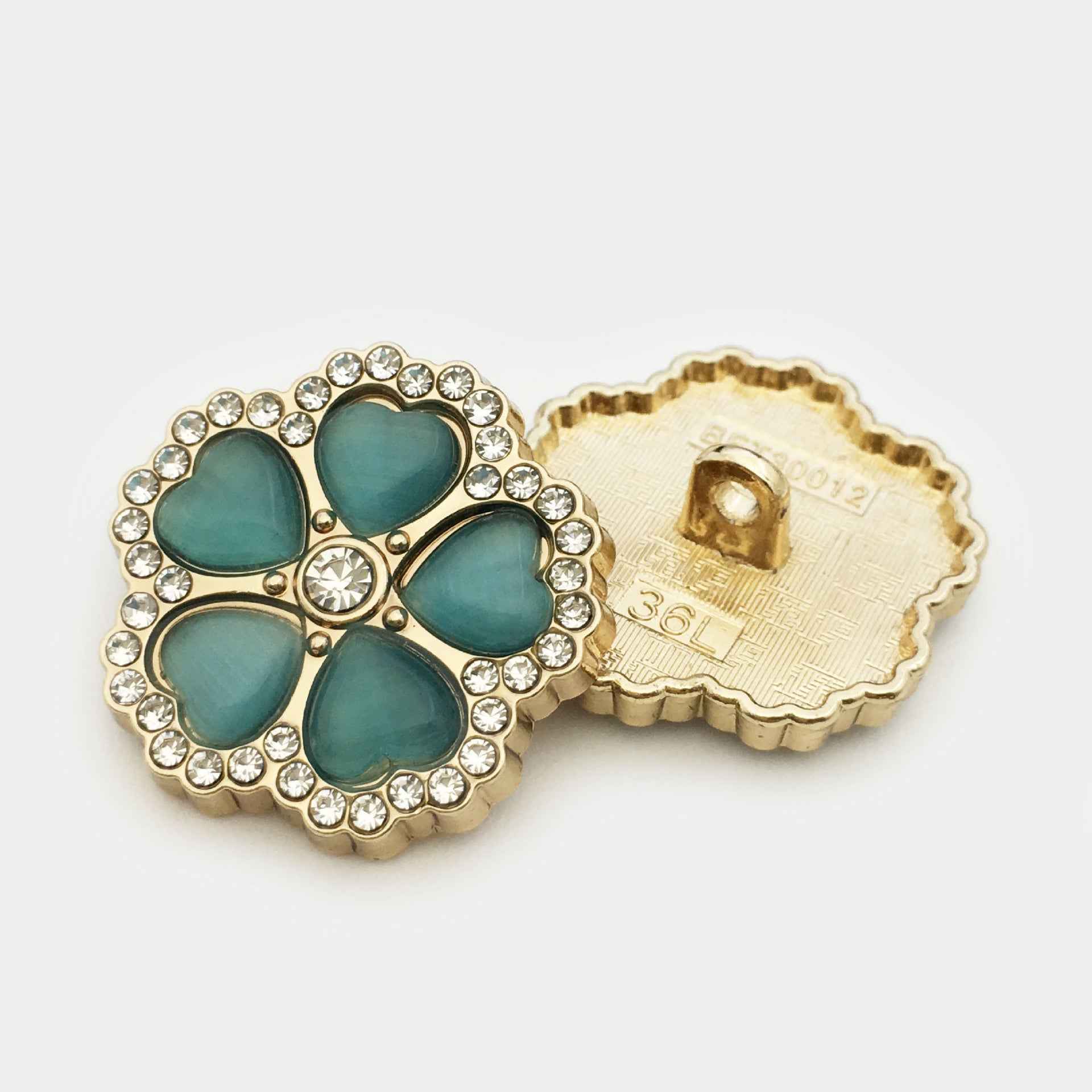 25mm Flower Diamond Metal Buttons for Women's Coats Suits 10pcs - Lots of Buttons