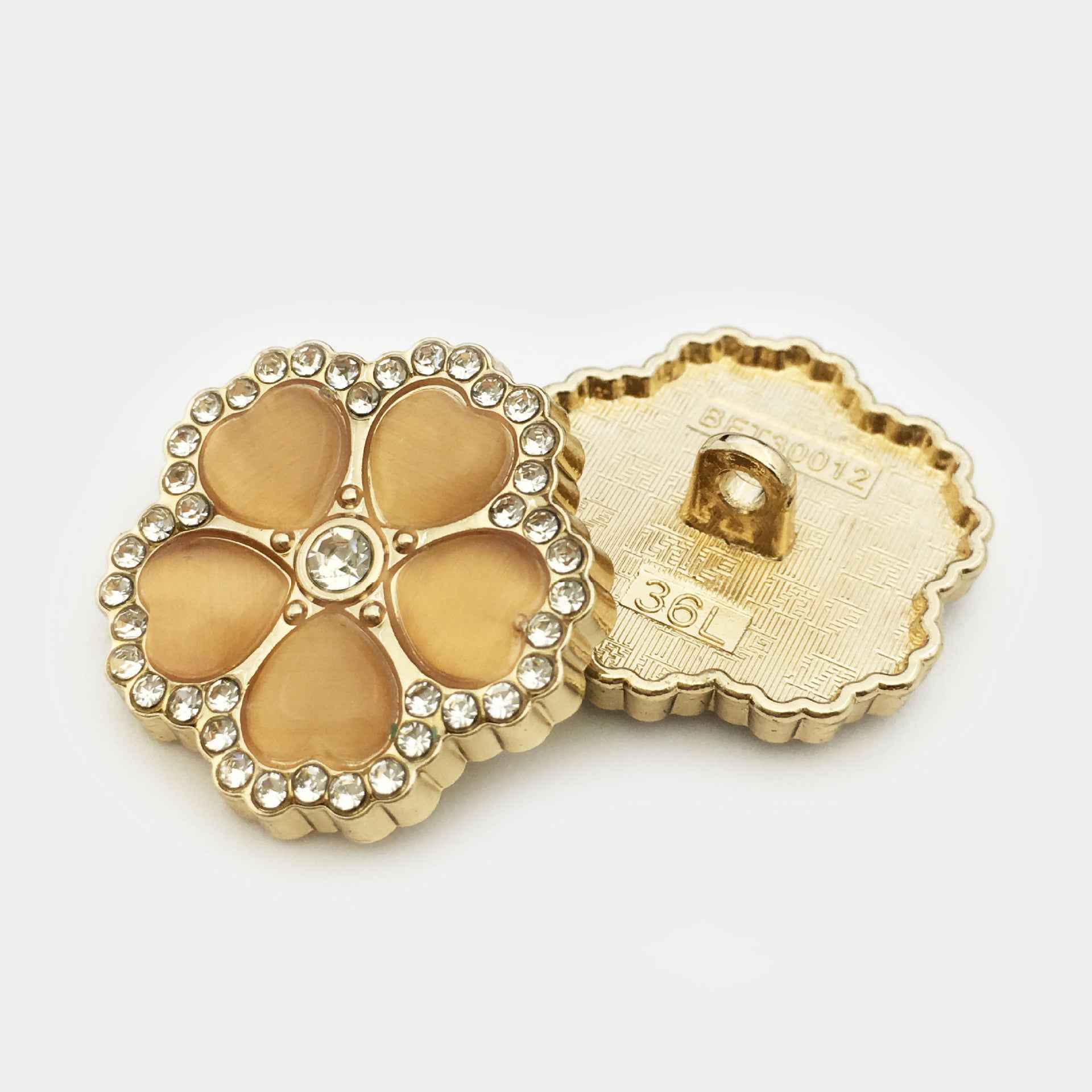 25mm Flower Diamond Metal Buttons for Women's Coats Suits 10pcs - Lots of Buttons