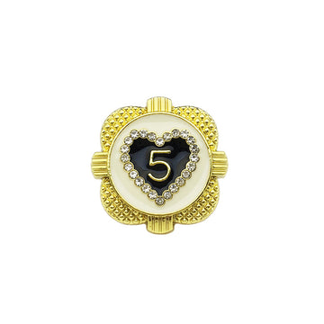 17.5/22.5mm Heart-Shaped Diamond Gold Metal Buttons 12pcs