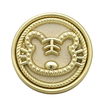 25mm Round Velvet Metal Cartoon Tiger Buttons 10pcs