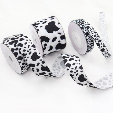 10mm/22mm/38mm Lehmäkuvioinen Lämpösiirto Grosgrain-nauha 3 Pakkausta