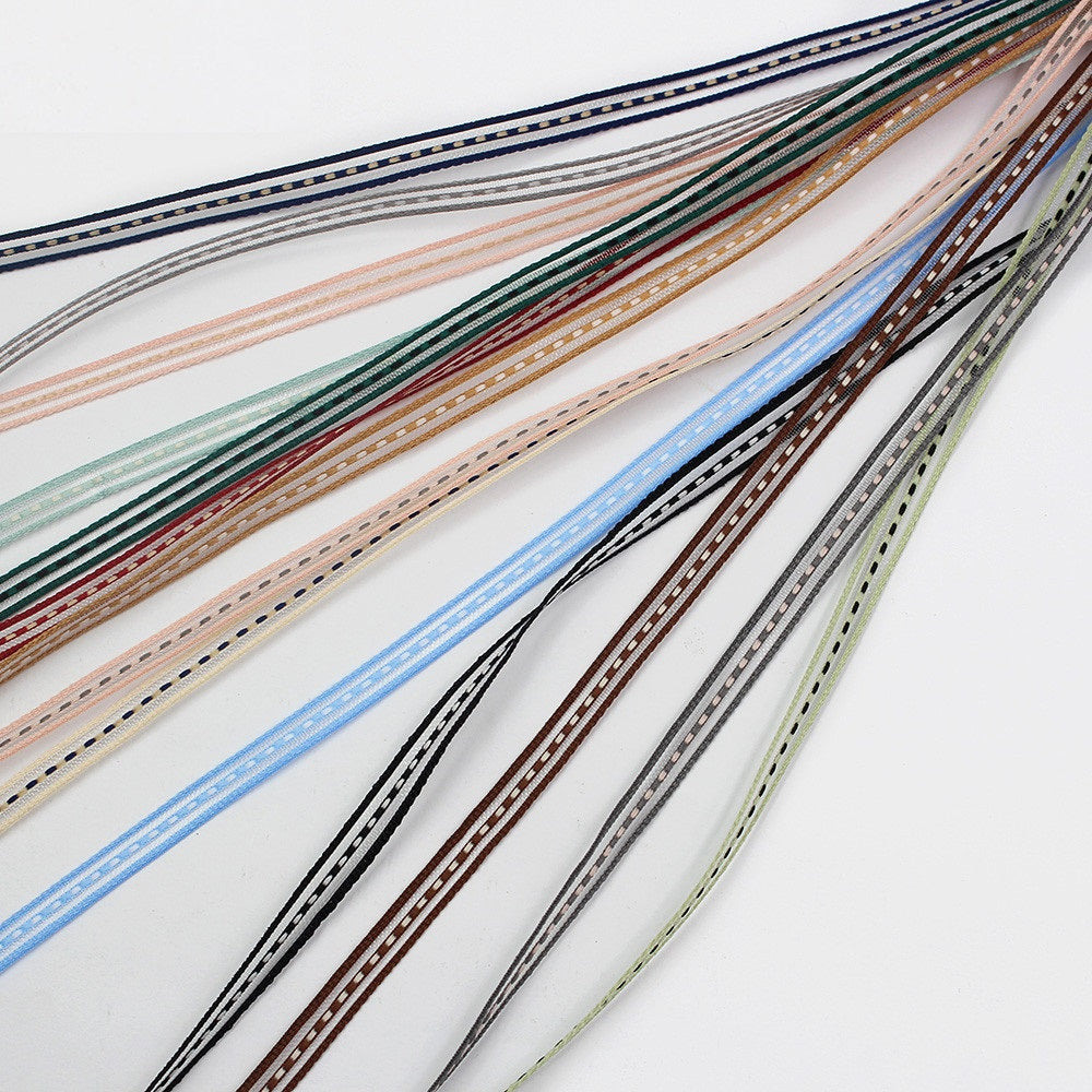 6mm triibuline võrgus lintkomplekt 14 värvi komplekt 10 jardi rulli kohta