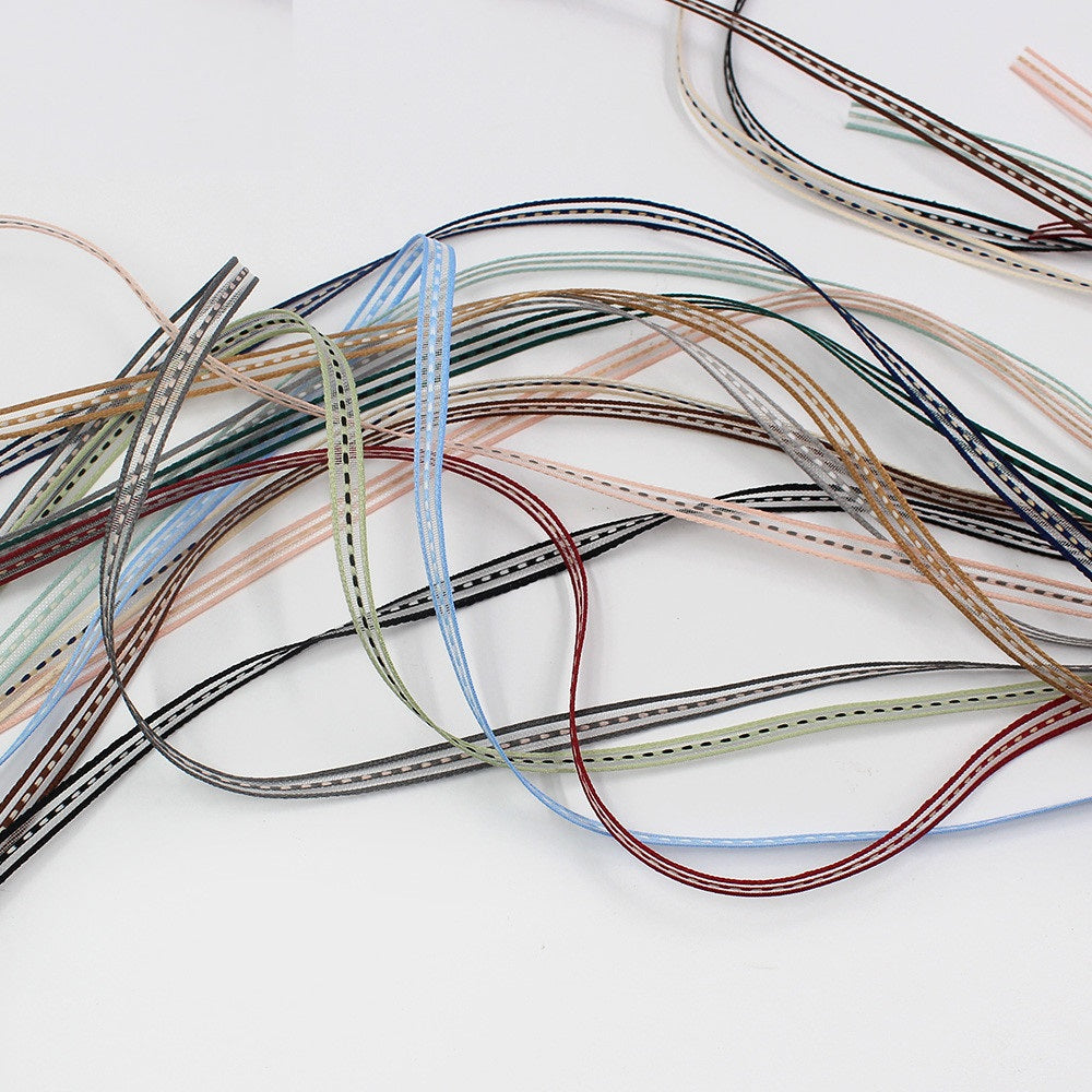 6mm triibuline võrgus lintkomplekt 14 värvi komplekt 10 jardi rulli kohta