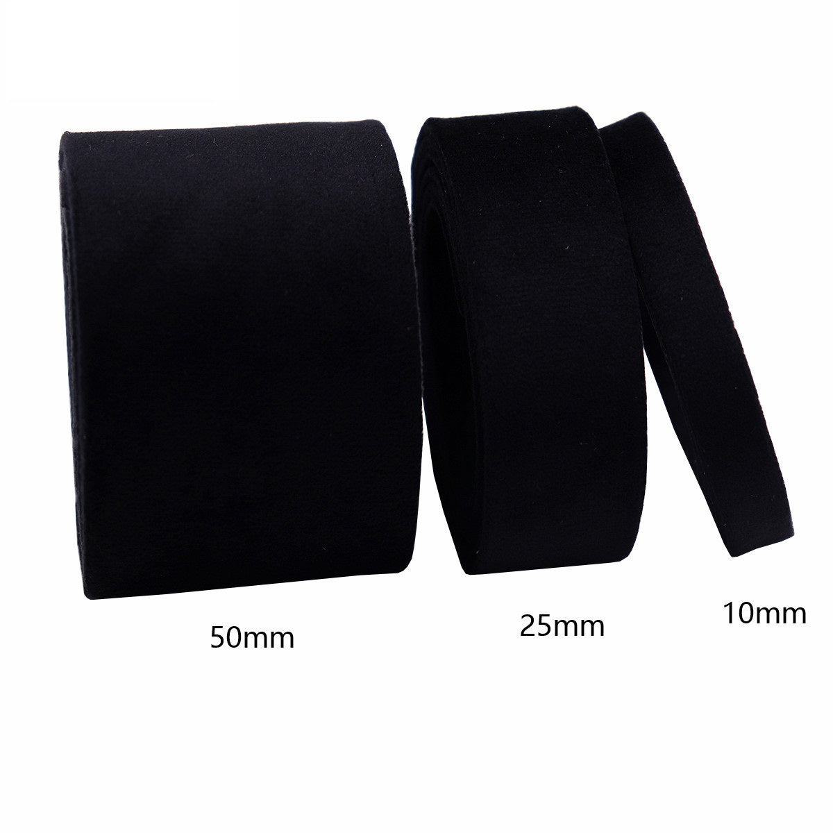 10/25/50mm Liss plišana traka za obrub - paket od 3 miješane veličine