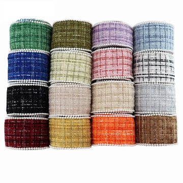 38 mm Ruudullinen Flanelliraita Helmireunalla 5 Yards