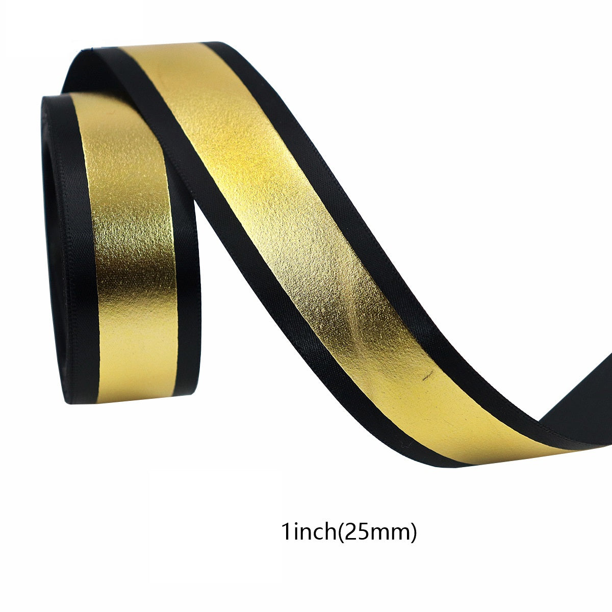 10/16/25mm crna i zlatna vrpca za mature 5 setova