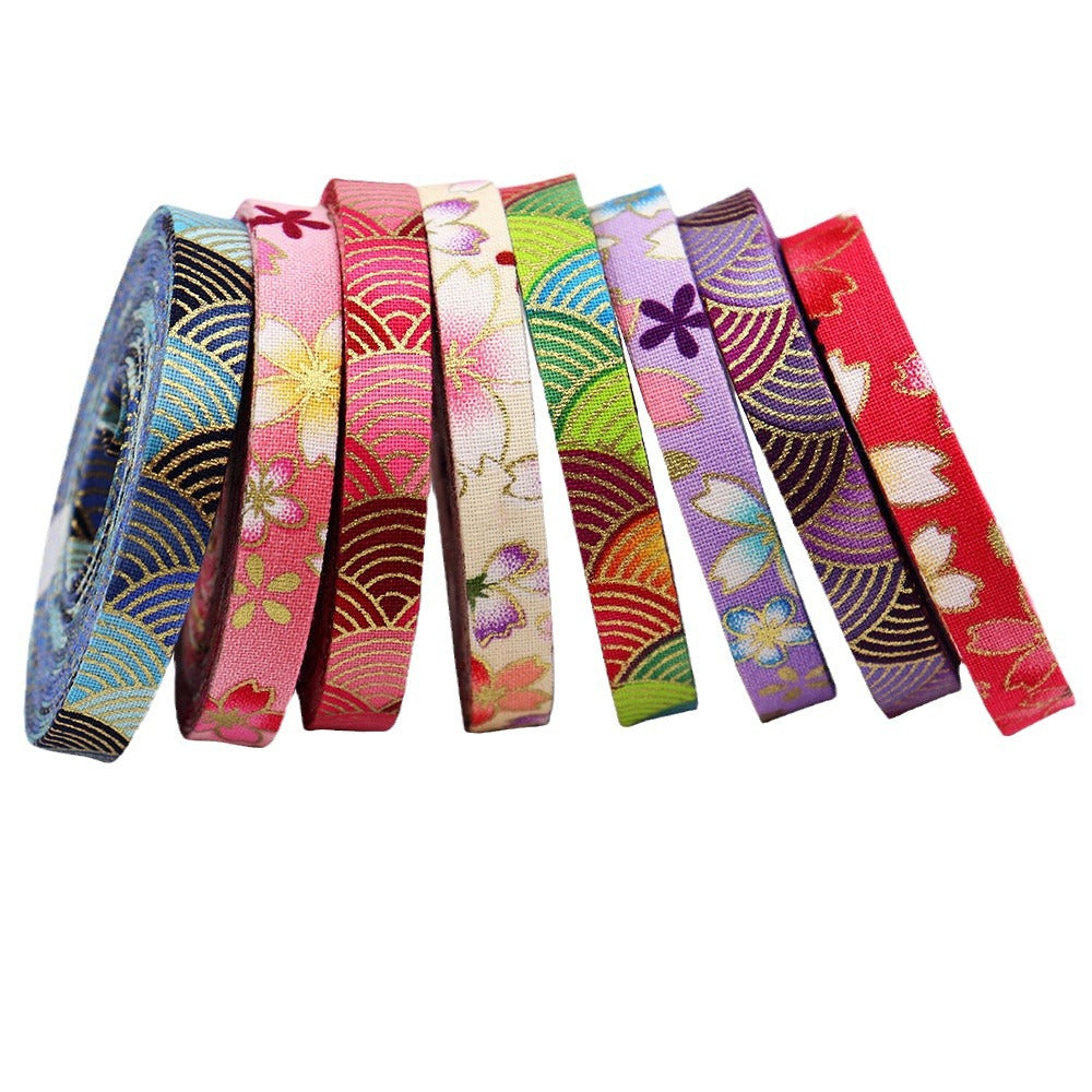 10mm/25mm/40mm japanski stil Sakura vrpca s valovima vode 8 pakiranja