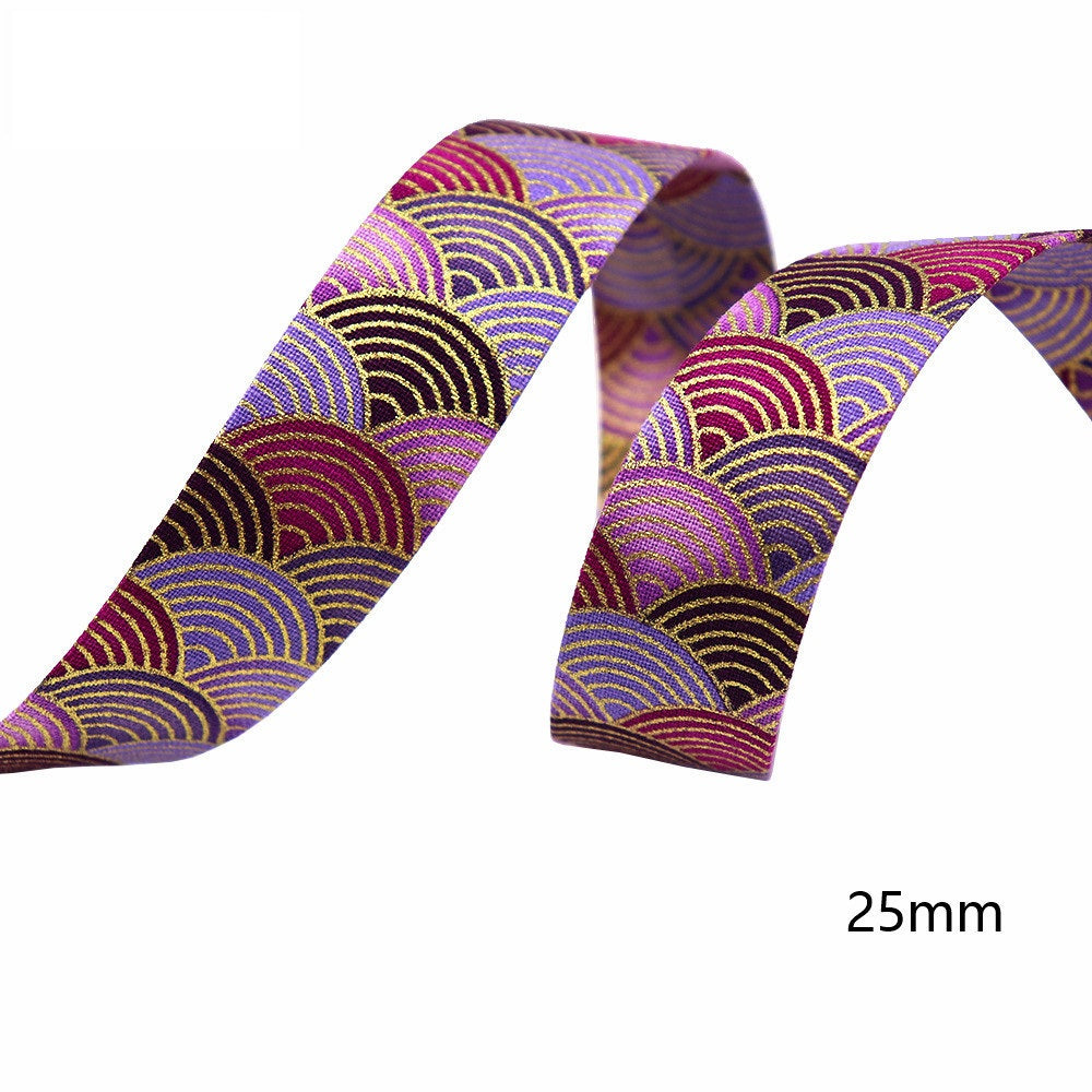 10mm/25mm/40mm japanski stil Sakura vrpca s valovima vode 8 pakiranja