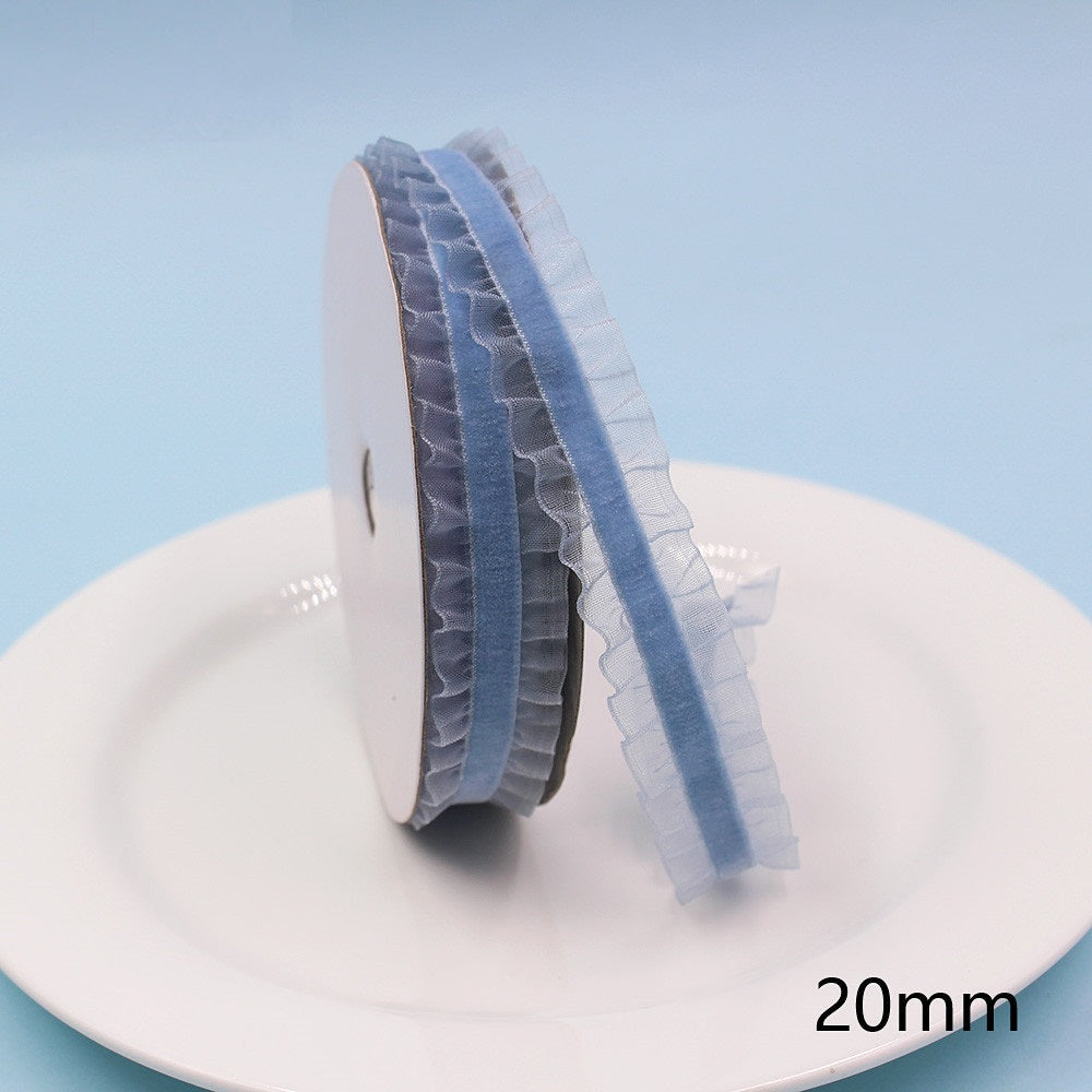 20mm šarena elastična traka s čipkastim rubom 10 jardi po roli