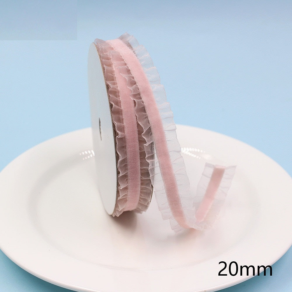 20mm šarena elastična traka s čipkastim rubom 10 jardi po roli