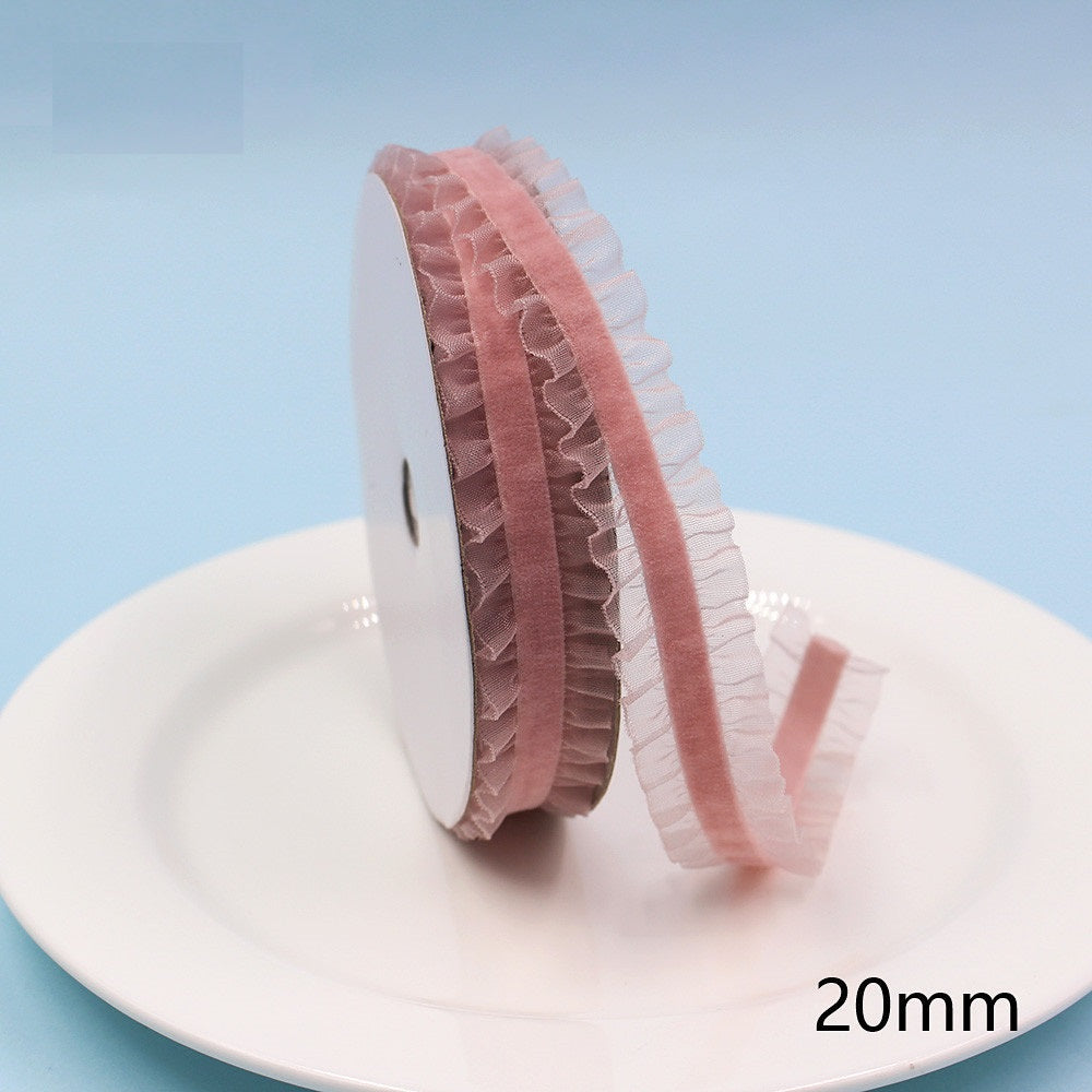 20mm šarena elastična traka s čipkastim rubom 10 jardi po roli