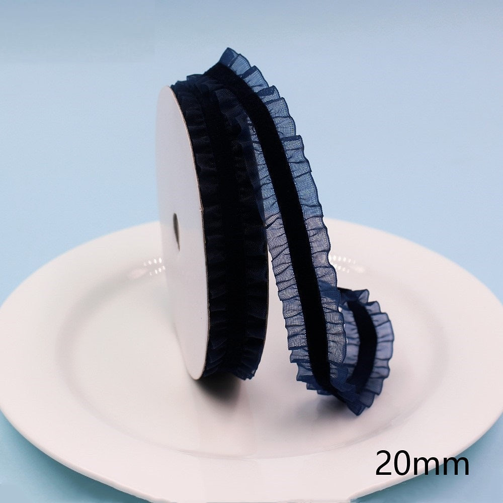 20mm šarena elastična traka s čipkastim rubom 10 jardi po roli