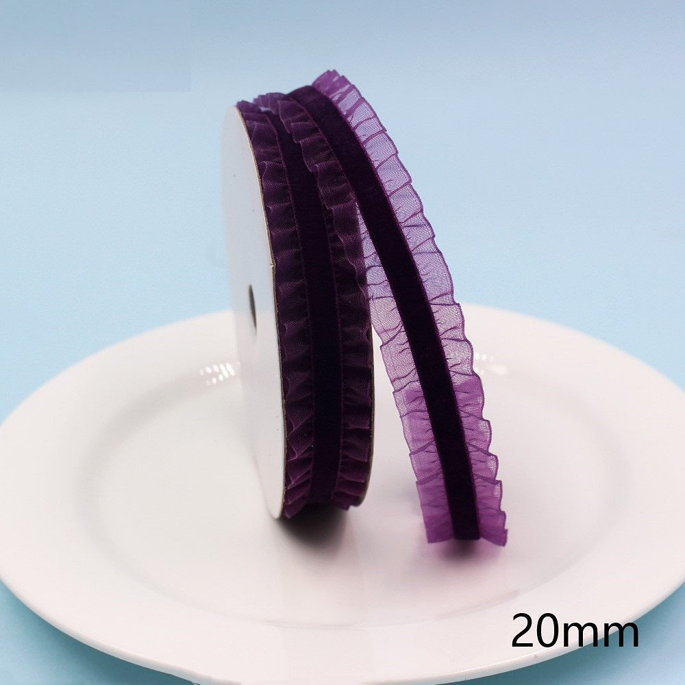 20mm šarena elastična traka s čipkastim rubom 10 jardi po roli