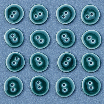 20mm Dark Green Irregular Round 2-Hole Ceramic Buttons for DIY Handmade Jewelry 10pcs