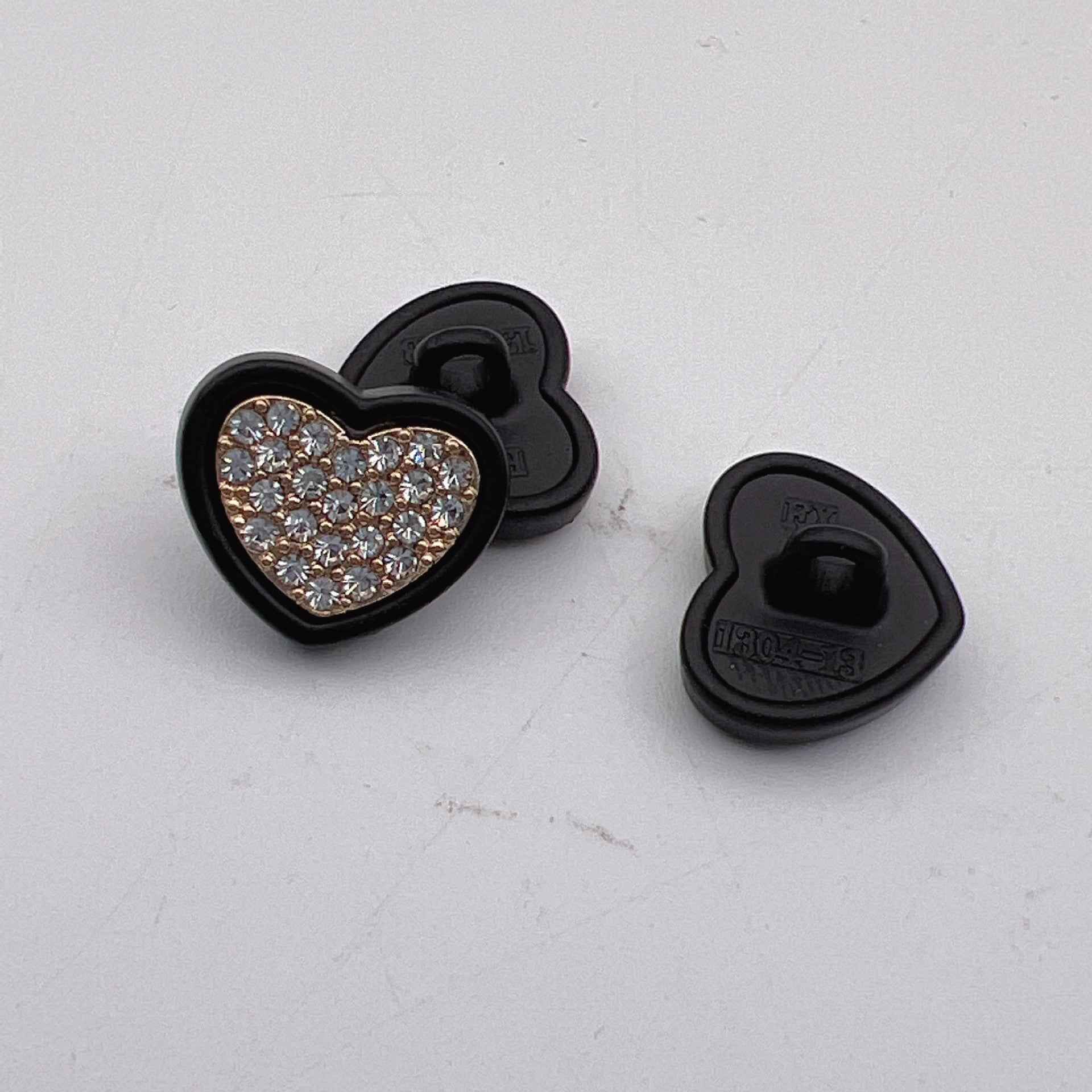 12.5mm Diamond Starry Heart Metal Buttons for Women's Shirts 50pcs - Lots of Buttons