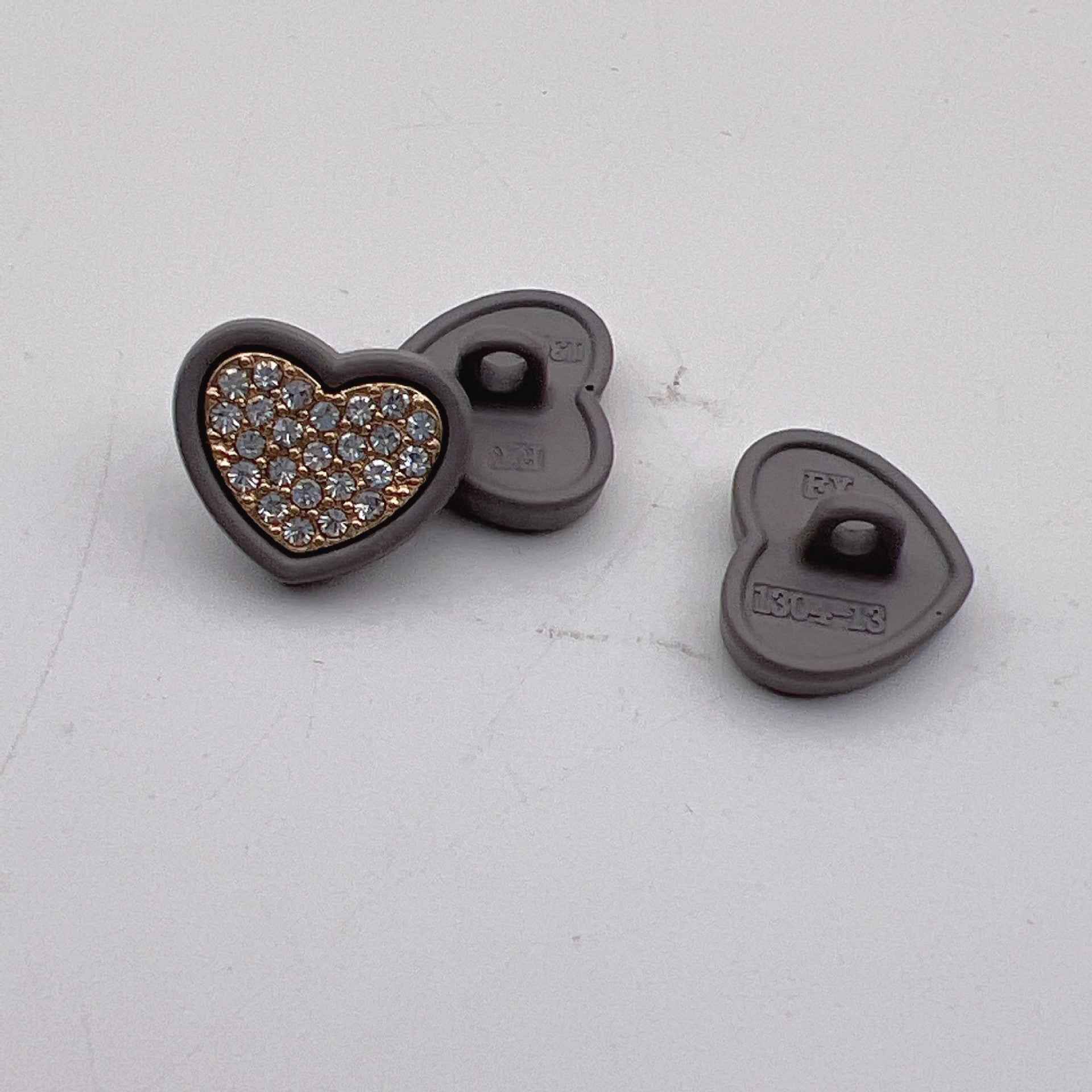 12.5mm Diamond Starry Heart Metal Buttons for Women's Shirts 50pcs - Lots of Buttons