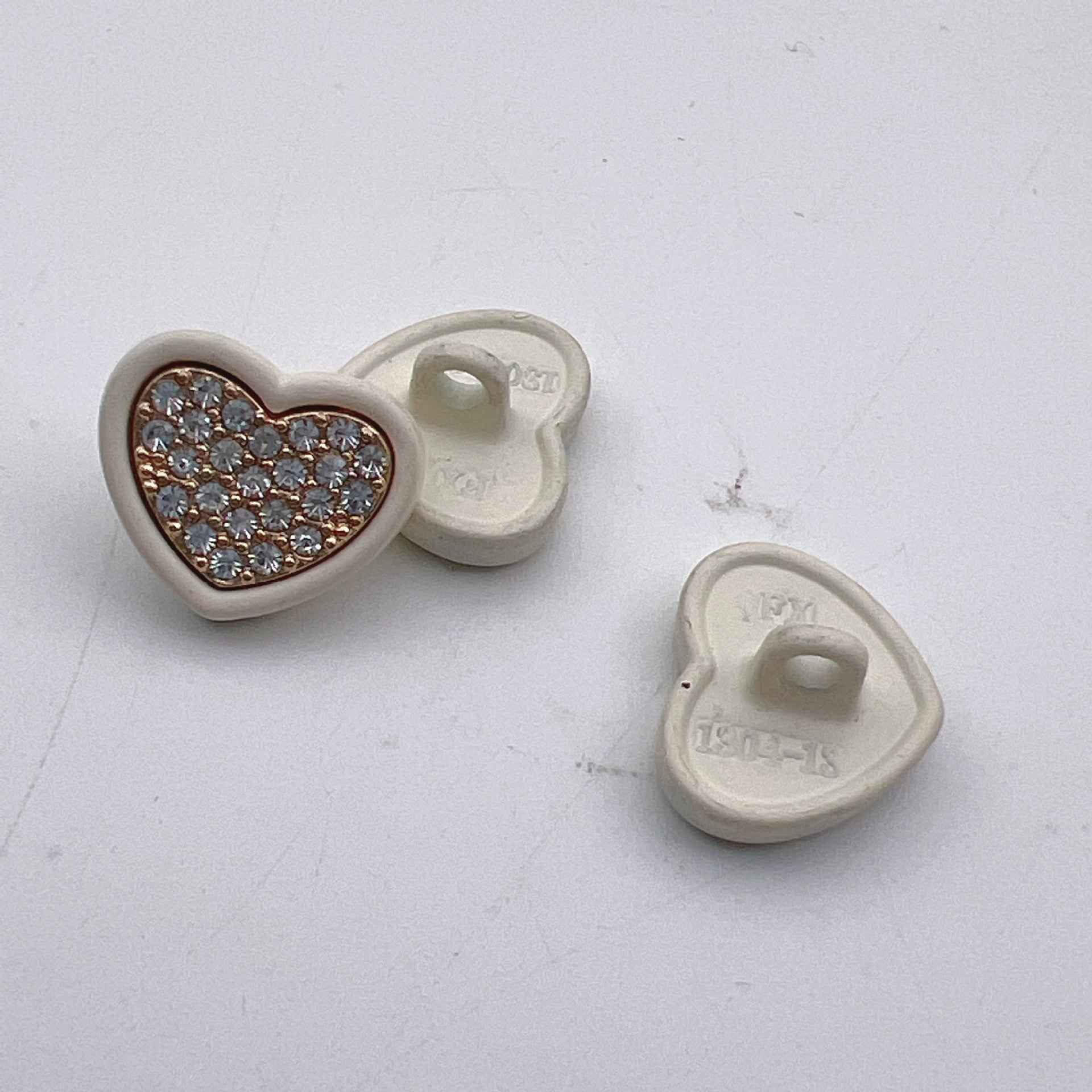 12.5mm Diamond Starry Heart Metal Buttons for Women's Shirts 50pcs - Lots of Buttons