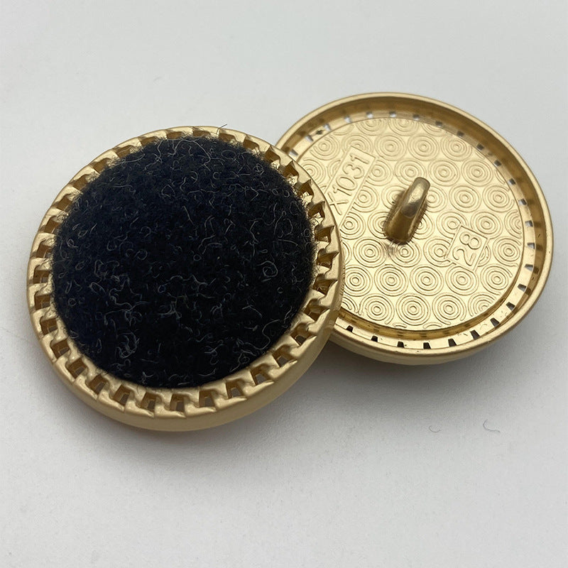25/28mm Vlněné Tkaninové Povrchové Kovové Knoflíky se Stopkou 50 Kusů (5 Barev)