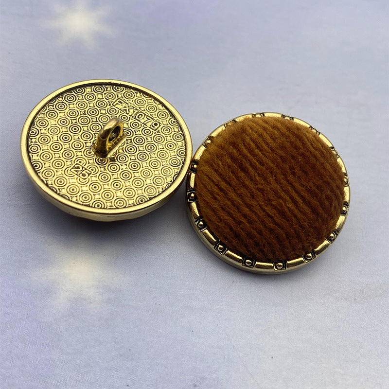 18/21/25mm fløjlsrundkæde knapper med metalstilk 12 stk