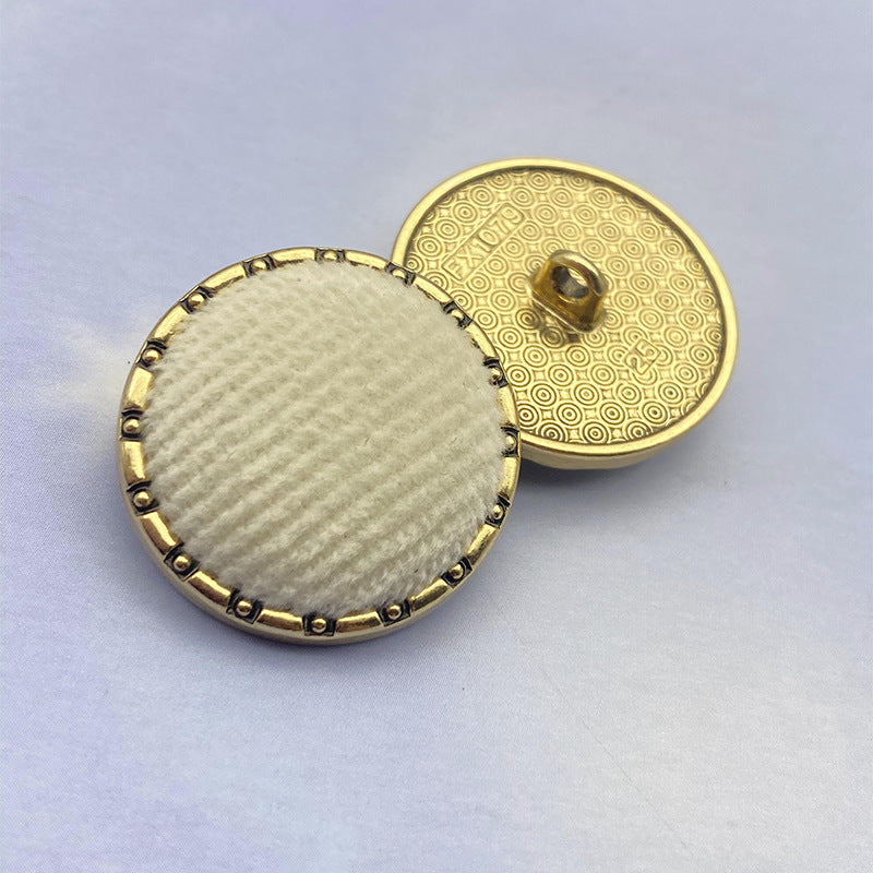 18/21/25mm fløjlsrundkæde knapper med metalstilk 12 stk