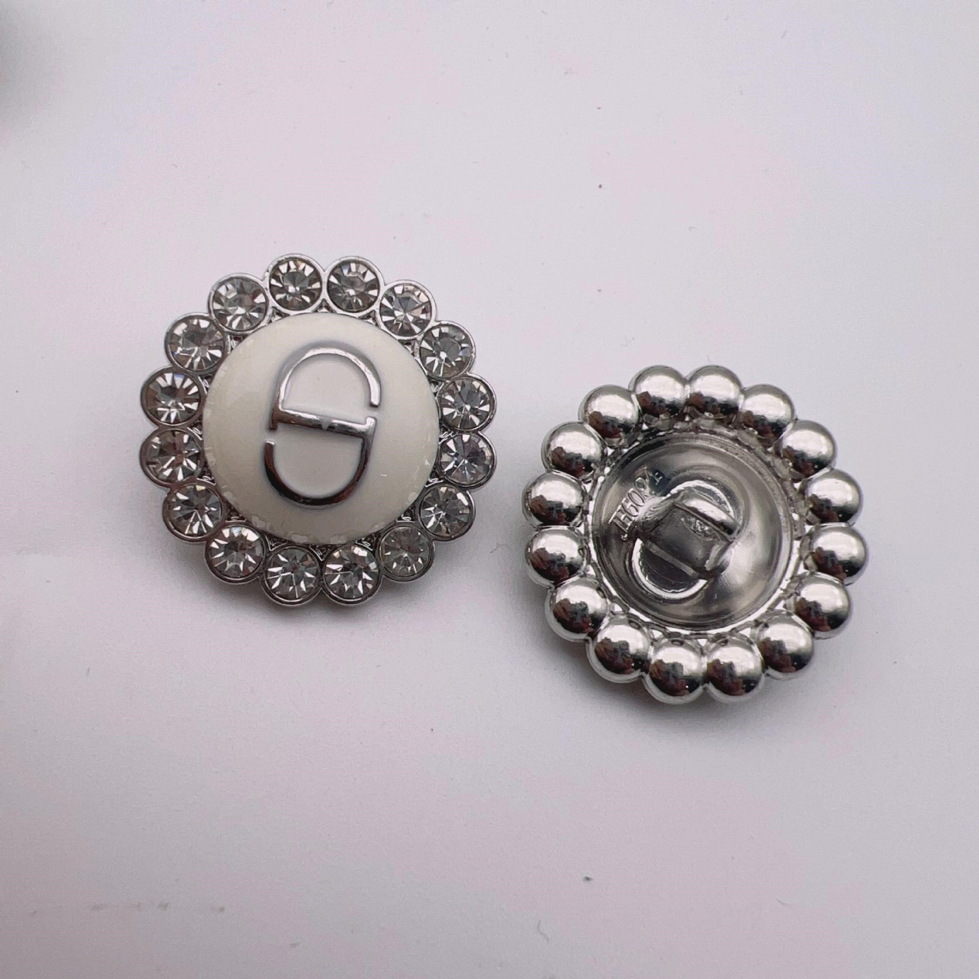 17.5/23mm Krajkové kovové knoflíky s diamantovým zdobením 50 ks