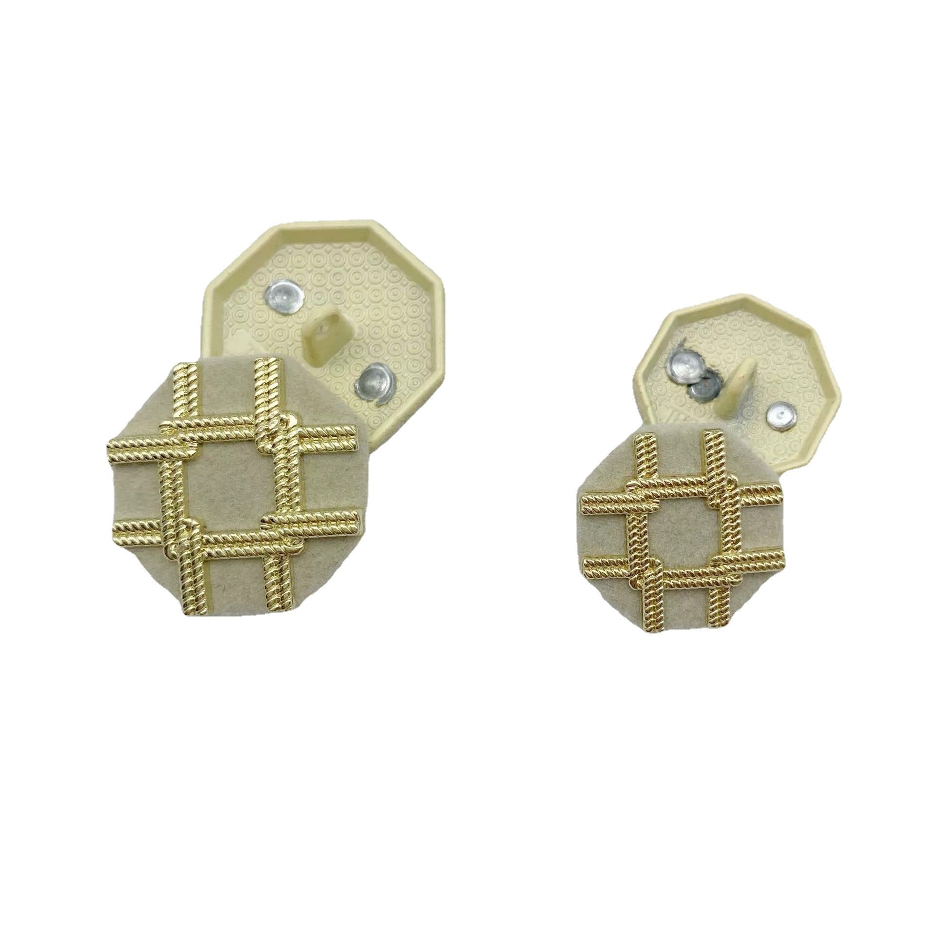 18/25mm Béžové a černé sametové kovové knoflíky na svetry 50 ks