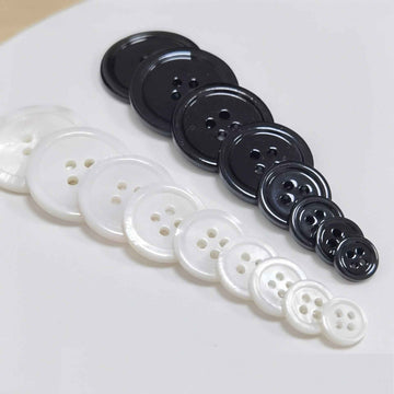 14L-40L Black White Freshwater Shell Buttons for Sewing 99 Pack