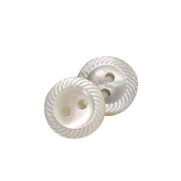Botões de Concha Branca de Borda Larga de 9/10/11.5mm com Duas Furos 100pcs