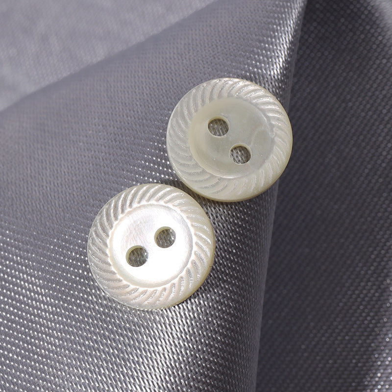 9/10/11.5mm široki rub dvostruke rupe bijeli gumbi od školjke 100 komada