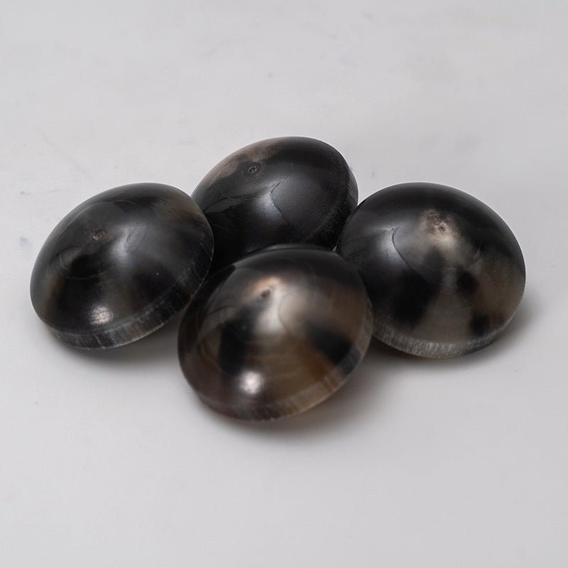 20mm Mushroom Thickened Brown Gray Vintage Horn Shank Buttons 10pcs