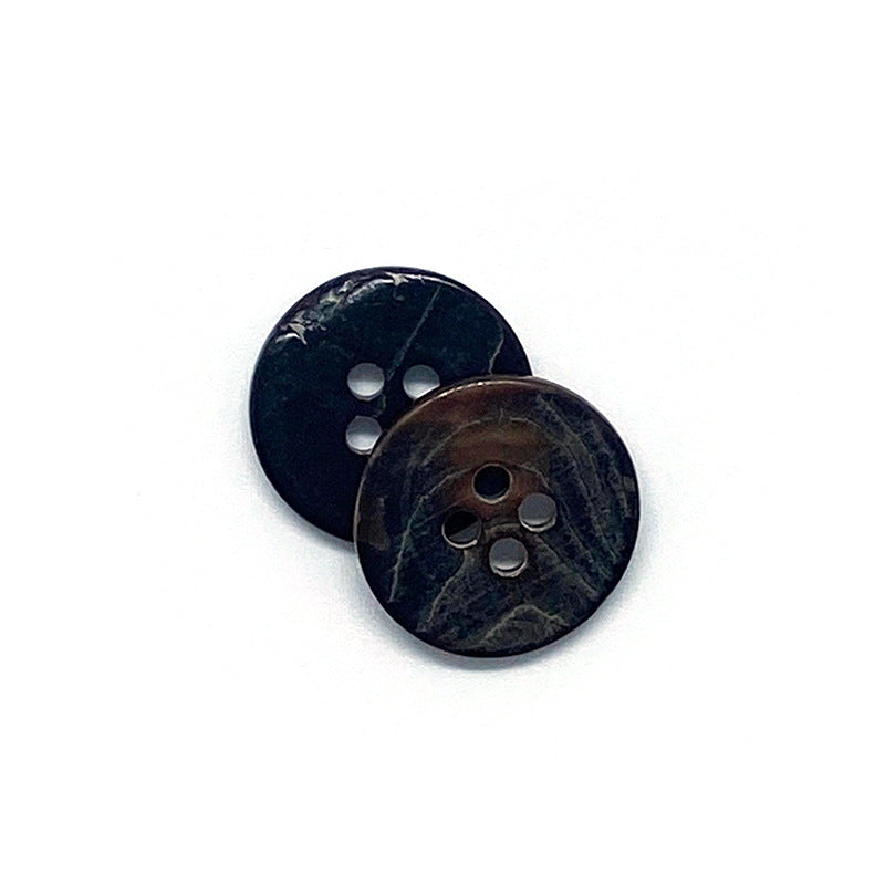 18mm Naturlige Runde Fire-Huls Kaffeskal Knapper