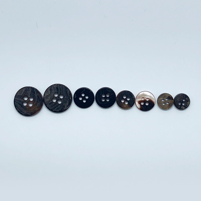 18mm Naturlige Runde Fire-Huls Kaffeskal Knapper