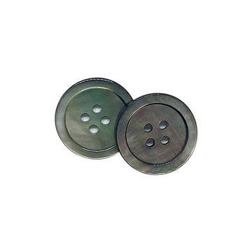 Botões de Concha Preta Redondos Naturais de Quatro Furos 18/20/23mm 10pcs