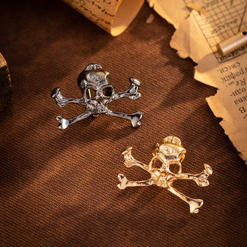 Punk Skeleton Skull Metal Brooch Medal Pin for Men Suit 5pcs - Lots of Buttons