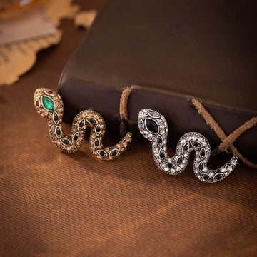 Retro Rhinestone Little Snake Brooch Animal Pin 2 Pack - Lots of Buttons