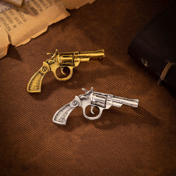 Retro Gold and Silver Revolver Brooch 4 Pack - Lots of Buttons