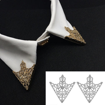 Hollowed Triangle Shirt Collar Clip Brooch for Men Women 4 Pack - Lots of Buttons